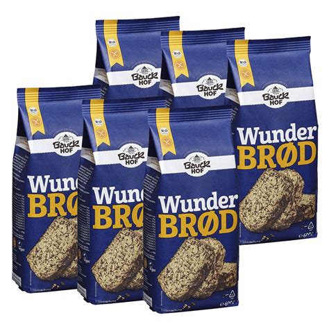 6 x Bio Backmischung Wunderbrød Haferflockenbrot 6x600g von Bauckhof