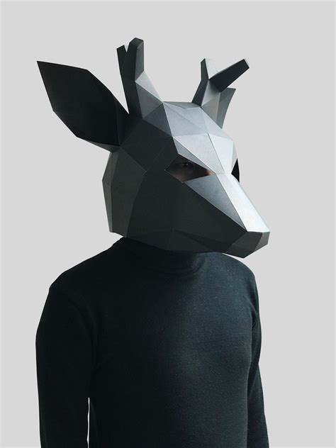 Deer Mask Template Paper Mask Papercraft Mask Masks 3d Etsy