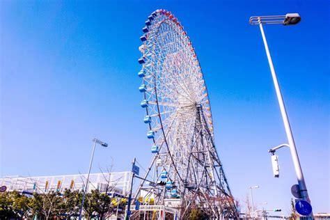 Osaka Japan 2019 Scenery View Of Tempozan Giant Ferris Wheel And