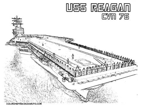 Coloriage Porte Avion Uss Reagan Dessin Gratuit Imprimer