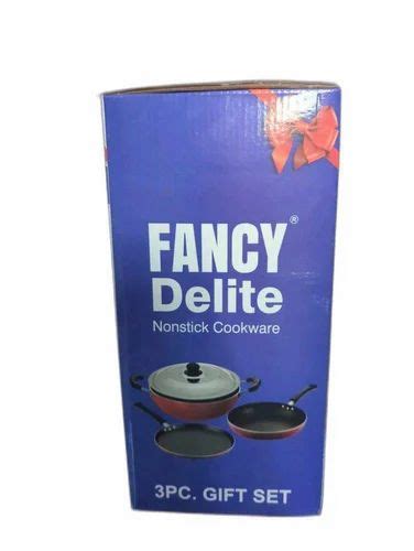 Aluminium Red And Black Fancy Delite Aluminum Nonstick Cookware Gift