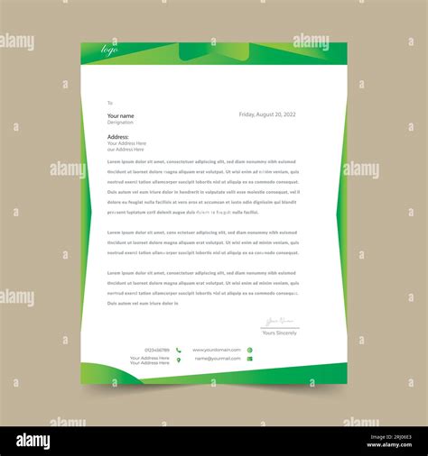 Elegant Modern Letterhead Pad Template Design Stock Vector Image Art