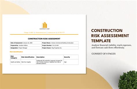 Construction Risk Assessment Template in Word, Google Docs - Download ...