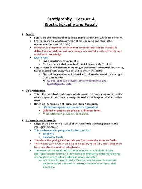 Stratigraphy (Biostratigraphy and Fossils) - Lecture 4 | PDF | Fossil ...