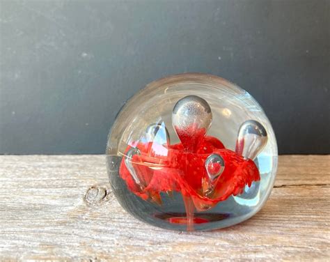 Art Glass Orbs Vintage Glass Paperweight Etsy