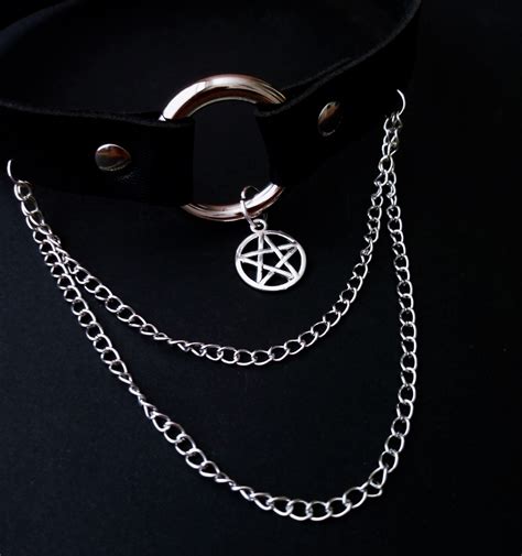 Gothic Pentagram Choker Etsy Shop OfStarsAndWine