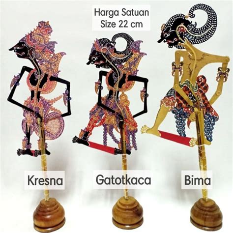 Jual Wayang Kulit Halus Size Souvenir Arjuna Rama Bima Gatotkaca