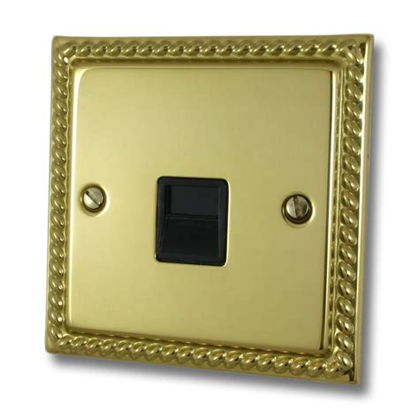 G H Georgian Polished Brass Telephone Socket Master