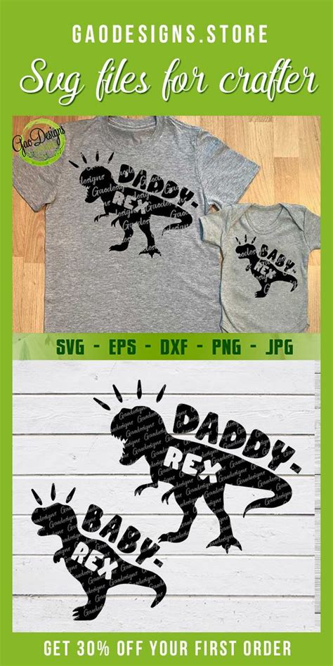 Daddy Rex Svg Baby Rex Svg T Rex Father S Day Svg Daddysaurus Rex