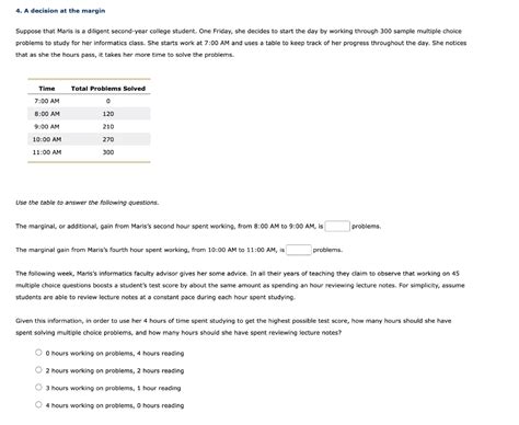 Solved 4 A Decision At The Margin Suppose That Maris Is A