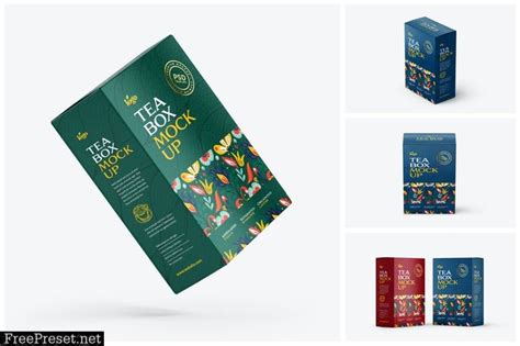 Tea Box Packaging Mockup Set