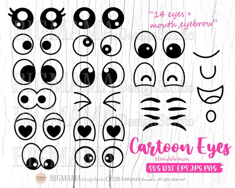 Cartoon Eyes Svgcomic Book Eyes Svg Bundlegoogly Eyesout Etsy