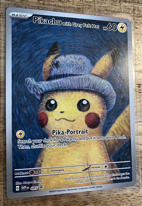 Mavin Pokemon X Van Gogh Museum 2023 Pikachu With Grey Felt Hat 085