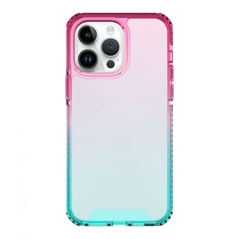 Hi Shield Shockproof Gradient Case Iphone14 เคสกันกระแทกทูโทน [เคส Iphone14] [pink Blue