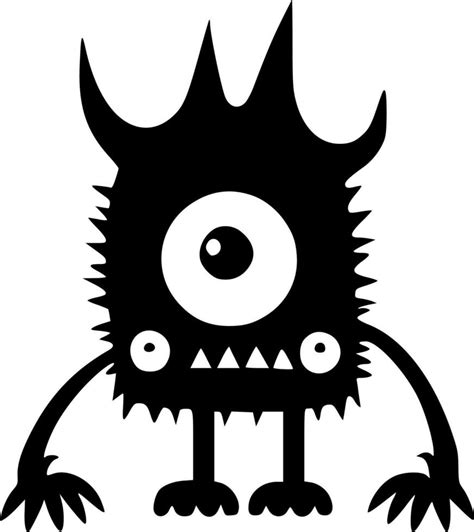 Monster - Black and White Isolated Icon - Vector illustration 24161309 ...