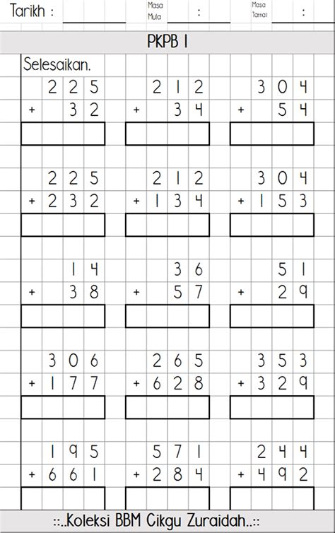 Latihan Bahagi Tahun 2 Latihan Bahagi Matematik Kssr Ta Nbkomputer