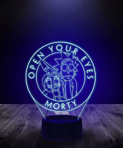 Lampka LED 3D Plexido Rick And Morty Napis Plexido Pl