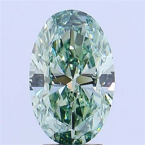 Igi Certified FANCY VIVID GREEN OVAL SHAPE CVD LAB GROWN POLISH DIAMOND