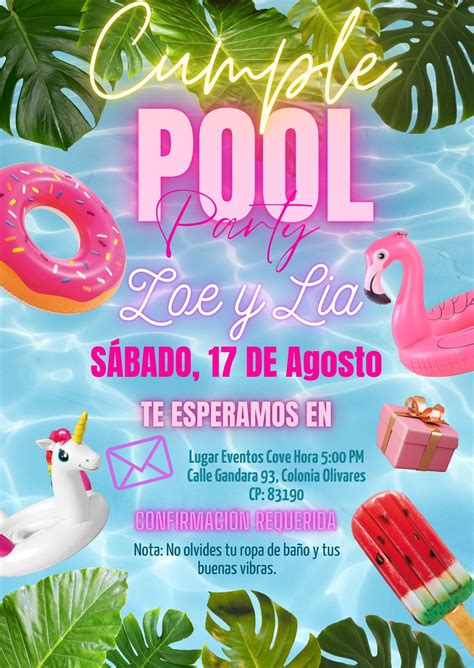 Pin by Olga Nuñez on cumple 40 olguita Pool party Splash party Party