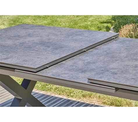 Table De Jardin En Aluminium Gris Anthracite Et Plateau En C Ramique