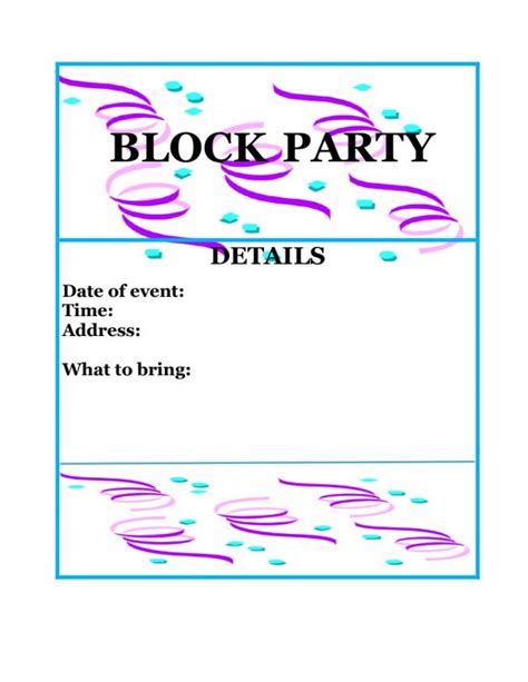 Free Printable Block Party Flyers