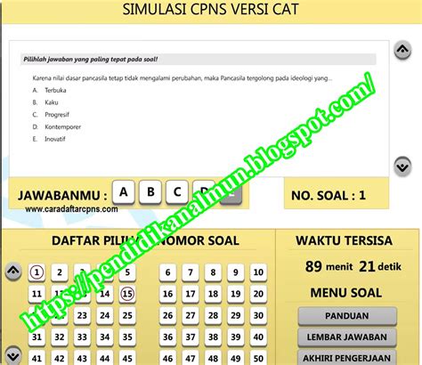 Simulasi Soal CAT BKN CPNS 2018 Offline Dan Online Resmi Buku Ajaran