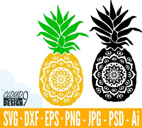 Pineapple Mandala Svg Files For Cricut Pineapple Svg Mandala Etsy