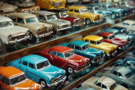 Premium Photo | Retro style toy car collection with classic models