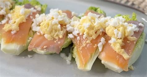 Cogollos De Lechuga Con Salm N Ahumado Aperitivo F Cil Y Rico Para