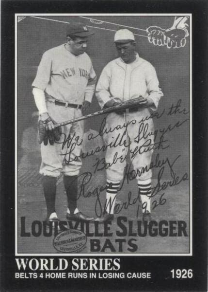 Megacards The Babe Ruth Collection Babe Ruth Rogers Hornsby