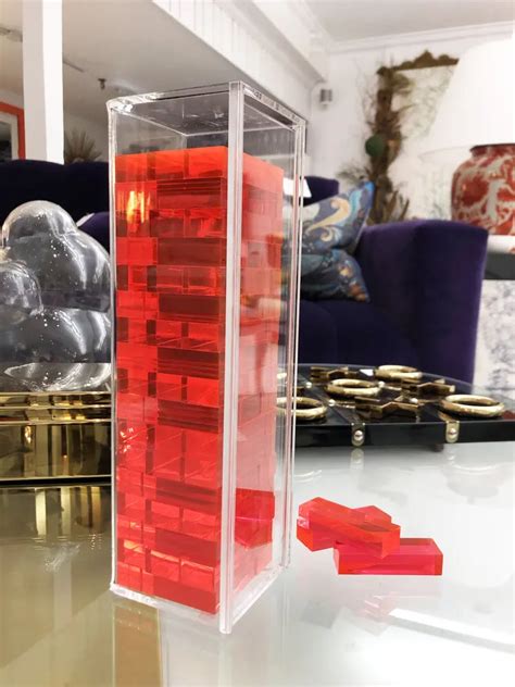 Traditional Building Block Sets Plexiglass Stacking Tumbling Tower Acrylic Block Building Tower