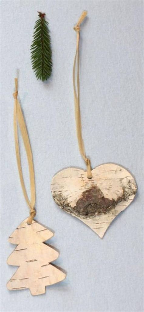 Birch Bark Christmas Tree Ornaments Tree Decorations Natural