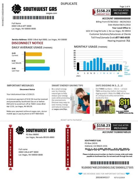 New 2023 Southwest Gas Bill Template Mbcvirtual