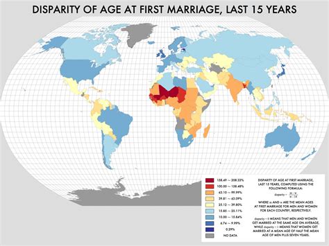 Disparity Of Age At First Marriage Between Men And Women Last 15 Years Data Vivid Maps