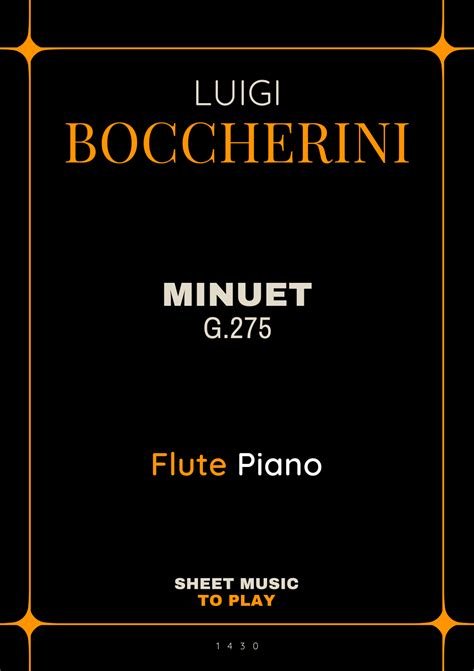 Minuet Op 11 No 5 Flute and Piano Full Score and Parts arr César