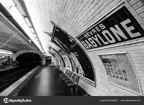 Paris France October Sevres Babylone Metro Station Paris Stock