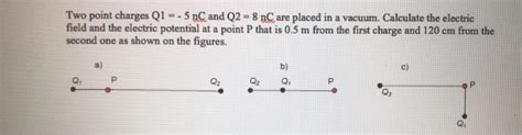 Solved Two Point Charges Q1−5nc And Q28nc Are Placed In A