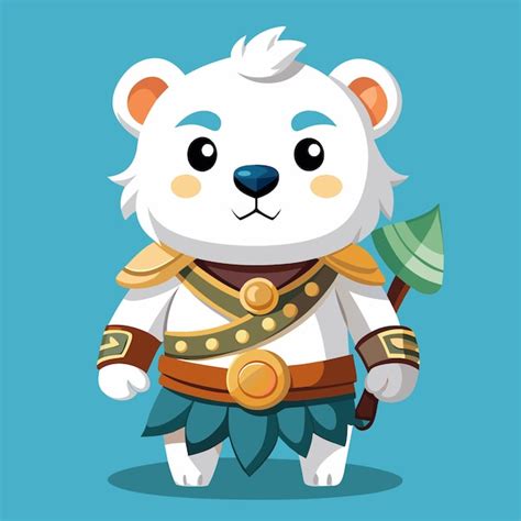 El Personaje De Dibujos Animados Del Oso Polar Vector Premium