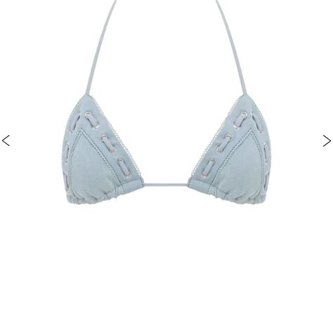 WITH JÉAN denim blue bikini set PLEASE STOP Depop