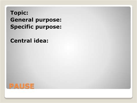 Ppt Determine And Develop Your General Purpose Specific Purpose And Central Idea Powerpoint