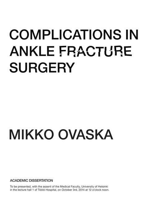 (PDF) Complications in Ankle Fracture Surgery