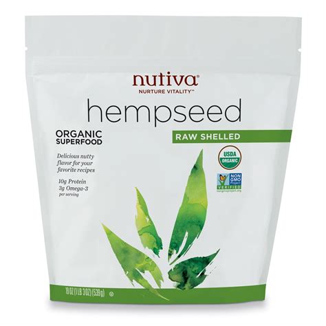 Nutiva Organic Raw Shelled Hemp Seeds 12 Lb 18 Servings Walmart