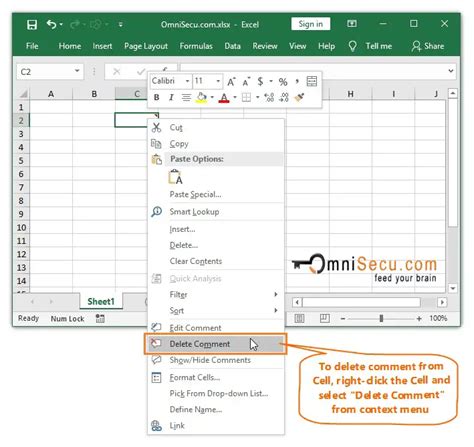 How To Delete Comment From Excel Worksheet Cell