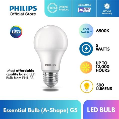 Philips Essential LED Bulb 5 Watts Cool Daylight Single Lazada PH