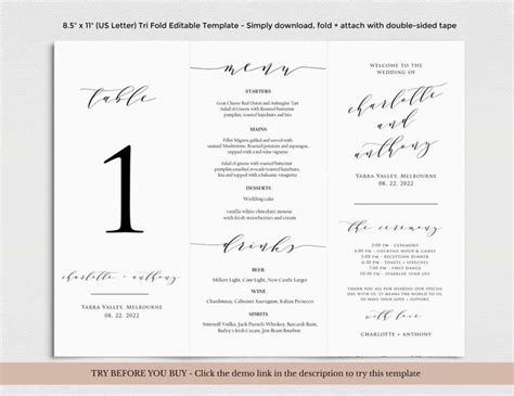 Script Wedding Tri Fold Table Number Tri Fold Table Menu Etsy