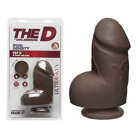 The D Fat D 6 Inches With Balls Ultraskyn Brown Dildo