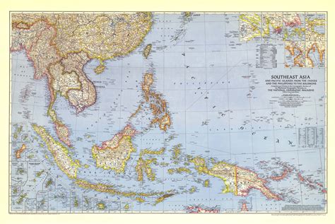 Southeast Asia 1944 Wall Map By National Geographic Mapsales