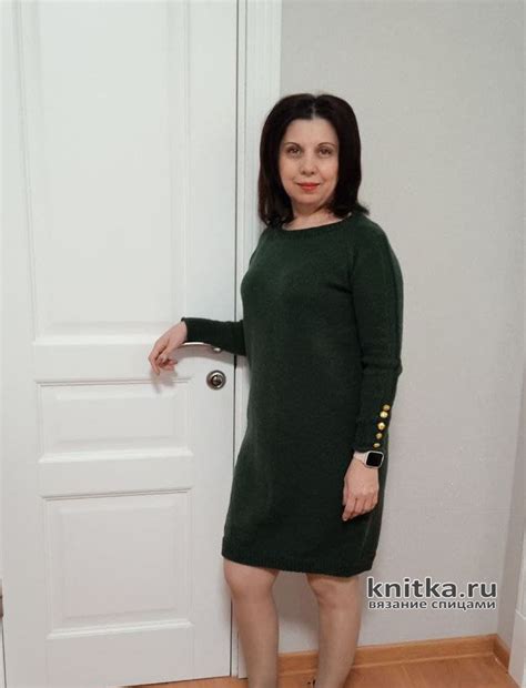 Женское платье спицами Хаки. Работа Анаит, Вязание для женщин