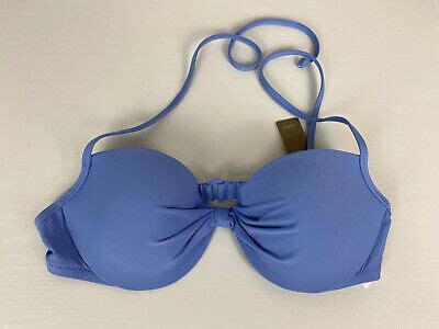 NWT JCrew Gathered Halter Underwire Bikini Top Swim B9643 54 Blue