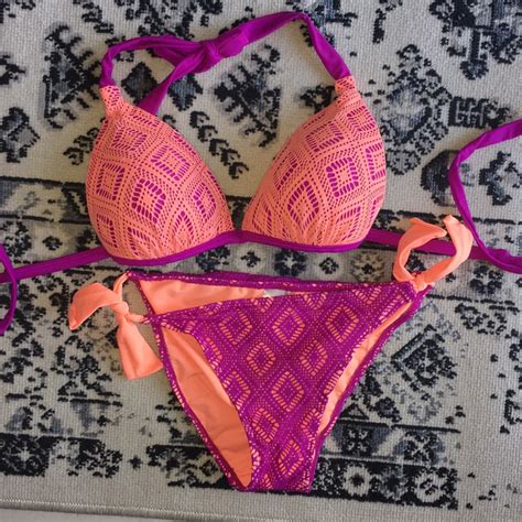 Hula Honey Crochet Push Up Bikini Set Gem